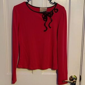 Vintage F.L Malik Red Long Sleeve Top